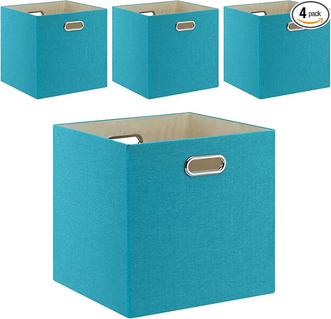 Cube Storage Bins 13×13 Linen Foldable Box by Fboxac