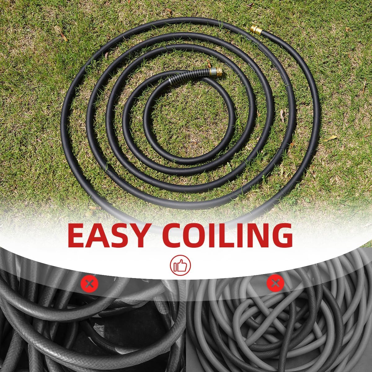 Wiseflow Leader Hose 3FT x 5/8" Heavy Duty Water Hose with Brass Male