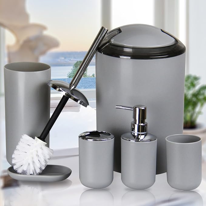 IMAVO Bathroom Accessories Set, 7 Pieces Bathroom Accessory Set, Toilet Brush - Image 9