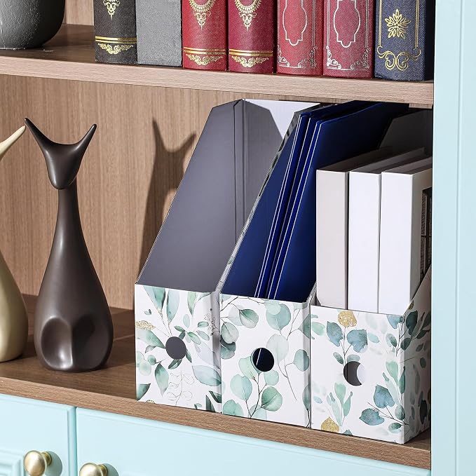 PerKoop 12 Pcs Magazine File Holder Foldable Decorative Cardboard File Folders - Image 3