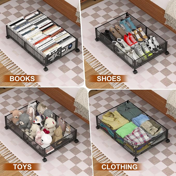 Under Bed Storage Containers, 4 Pack Foldable Underbed Storage Containers - Image 7
