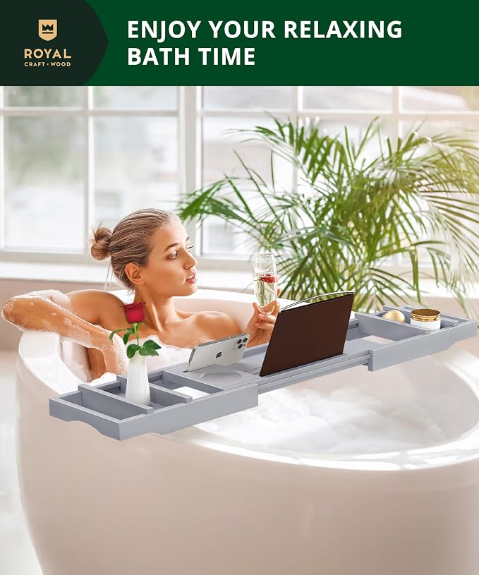ROYAL CRAFT WOOD Premium Foldable Bathtub Tray - Image 8