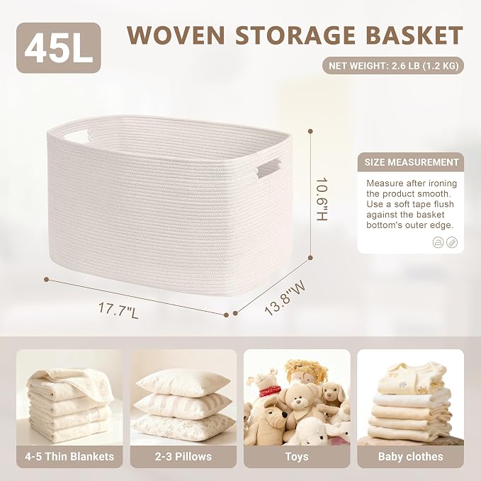45L Small Baby Girls Laundry Basket - Image 2