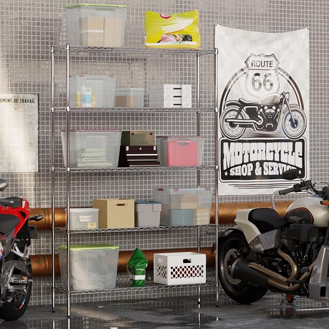 14" Deep x 54" Wide x 86" Height Wire Shelving Kit | 5-Tier | NSF Commercial - Image 2