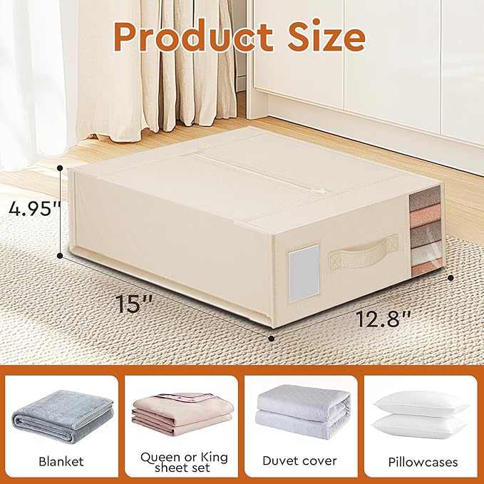 6 Pack Bed Sheet Closet Organizers and Storage, Sturdy Foldable Storage - Image 2