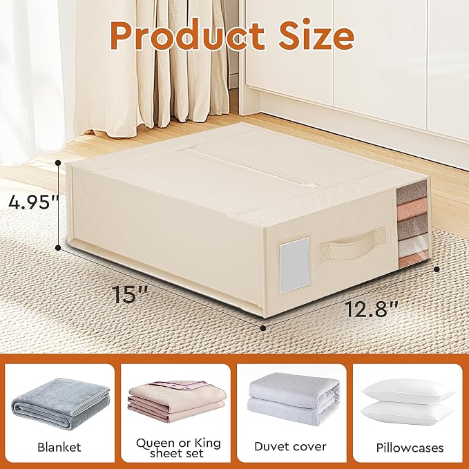 4 Pack Bed Sheet Closet Organizers and Storage, Sturdy Foldable Storage - Image 2