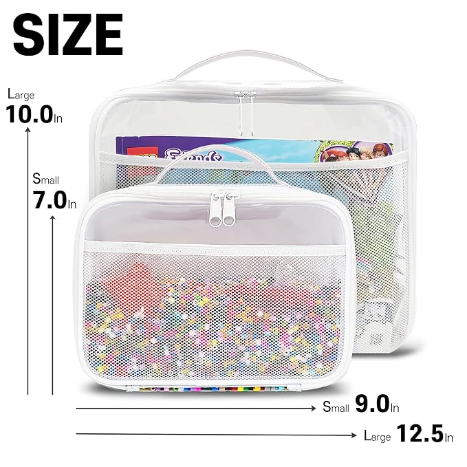 holay 4 Packs PVC Zippered Blocks Set, Board game Storage Organizer Case - Image 3