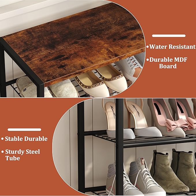 Yusong Shoe Rack Organizer, 4 Tier Industrial Shoe Storage Shelf, Narrow Sturdy - Image 6