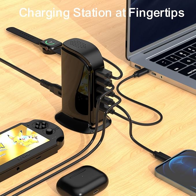 Type C Charger for Multiple Devices, Upoy USB C Fast Charging Station 100W Total - Image 2