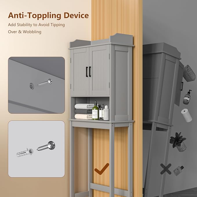 BlueWish Over The Toilet Cabinet, Bathroom Over Toilet Storage - Image 6