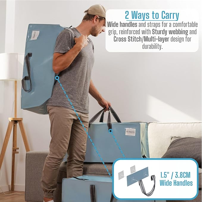 VENO 10 Pack Moving Bags w/Backpack Straps, Heavy Duty, Moving Boxes Alternative - Image 2