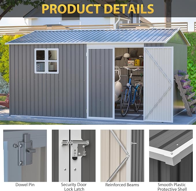 12x10 FT Outdoor Storage Shed - Image 3