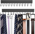 Belt Hanger Wall Mounted, Wooden Belt Organizer 2 Pack Max 24 Storage Capacity by HAILMAJOR