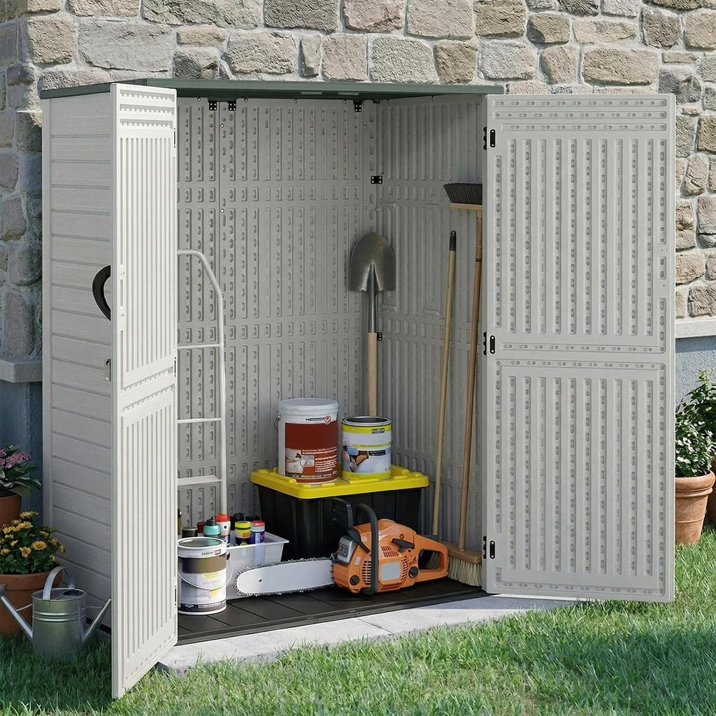 Vertical Resin Storage Shed, 60 Cuft Garden Tool Sheds & Outdoor