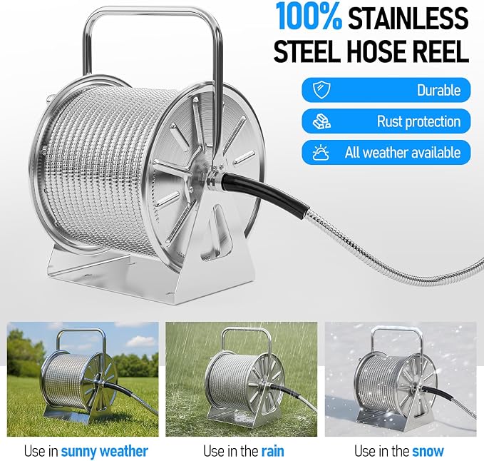 SPECILITE Stainless Steel Garden Hose Reel - Image 2