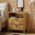 LONYKE Burl Finish Nightstand by LONYKE