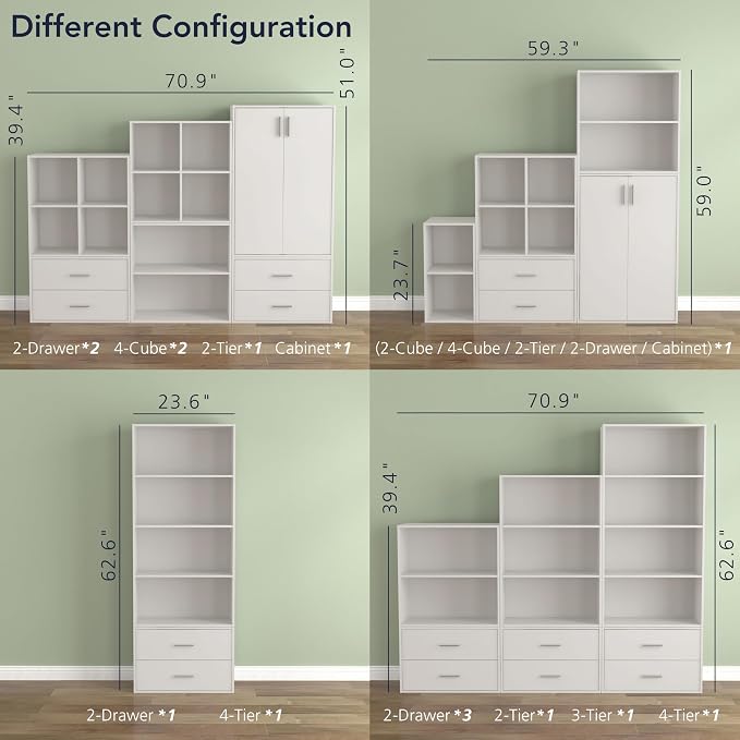 Homes: Inside + Out Apexa 2-Drawer Wooden Stackable Storage Drawers, Small Food - Image 8