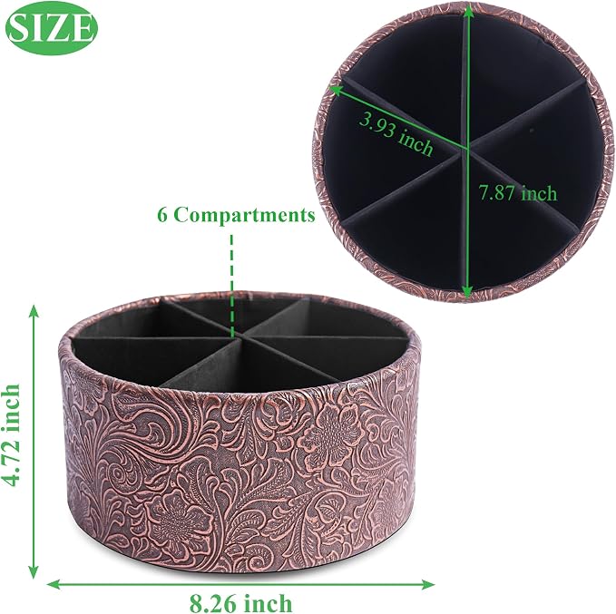 lizimandu Remote Control Holder, 360°Spinning PU Leather Desk TV Remote Caddy - Image 2