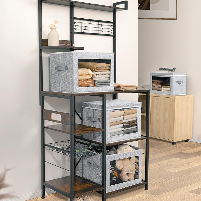 Fabric Storage Bins with Lids, Large Storage Cubes with Window, Fabric Storage - Image 6