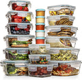 Razab 35 Pc Set Glass Food Storage Containers with Lids - Meal Prep