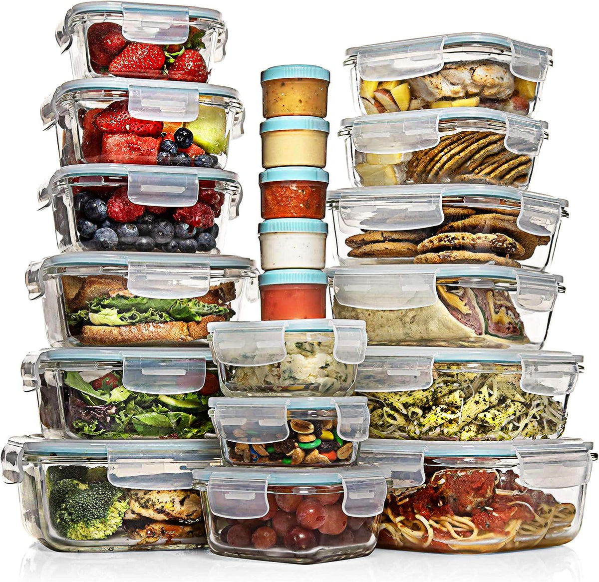 Razab 35 Pc Set Glass Food Storage Containers with Lids - Meal Prep