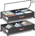 Under Bed Storage with Wheels, 2 Pack Under Bed Storage Containers with by Unknown