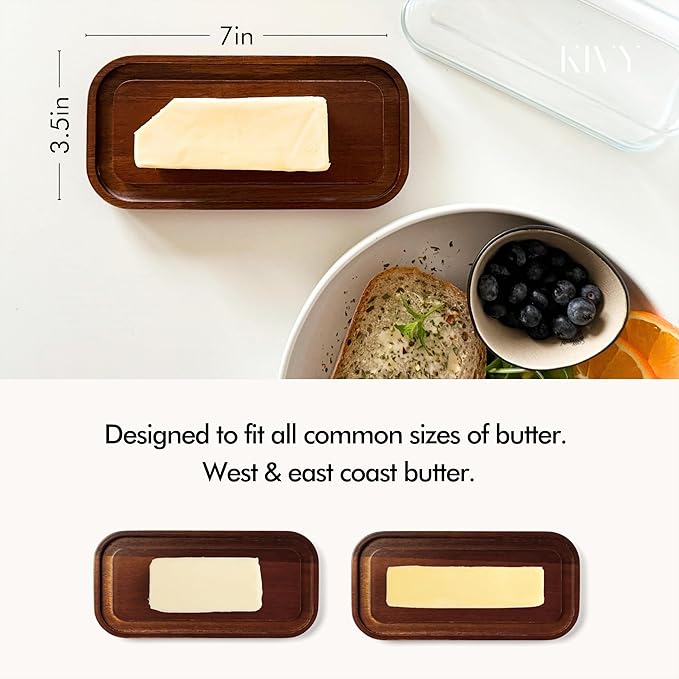KIVY Glass butter dish with airtight lid that keeps butter soft - Image 3