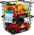BIRDROCK HOME Stacking Wire Market Baskets by BIRDROCKHOME
