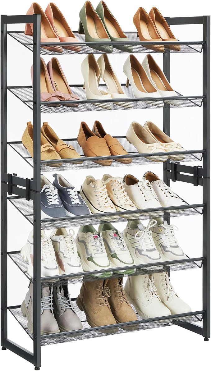 SONGMICS Shoe Rack, 6-Tier Shoe Organizer, Metal Rack by SONGMICSbySONGMICSHOME