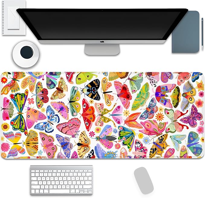 Colorful Butterfly Mouse Pad, Large Extend Mousepad Desk Pad by Unknown