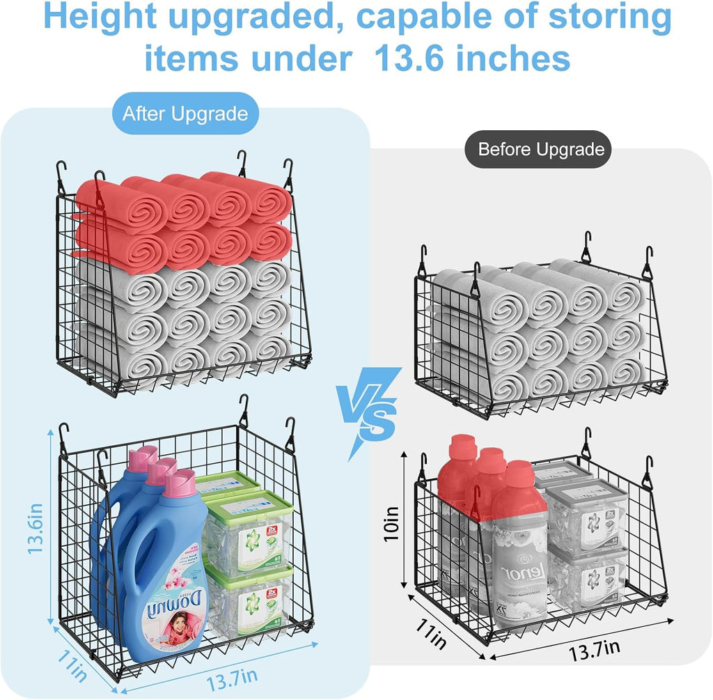 3-Pack Extra-Tall 13.6'' Hanging Laundry Basket Organizer, Foldable
