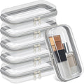 Sanwuta 6 Pcs Clear Hard Zipper Case Hard Plastic Zipper Pouches Transparent by Sanwuta