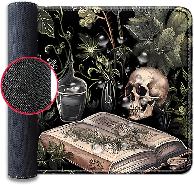 Dark Academia Witchcraft Mouse Pad, Extended Skull Magic Book Mousepad Desk Pad - Image 7