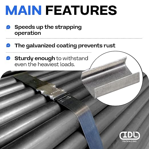 IDL Packaging Open Seals for 1/2" Strap Width Steel Strapping - Image 4