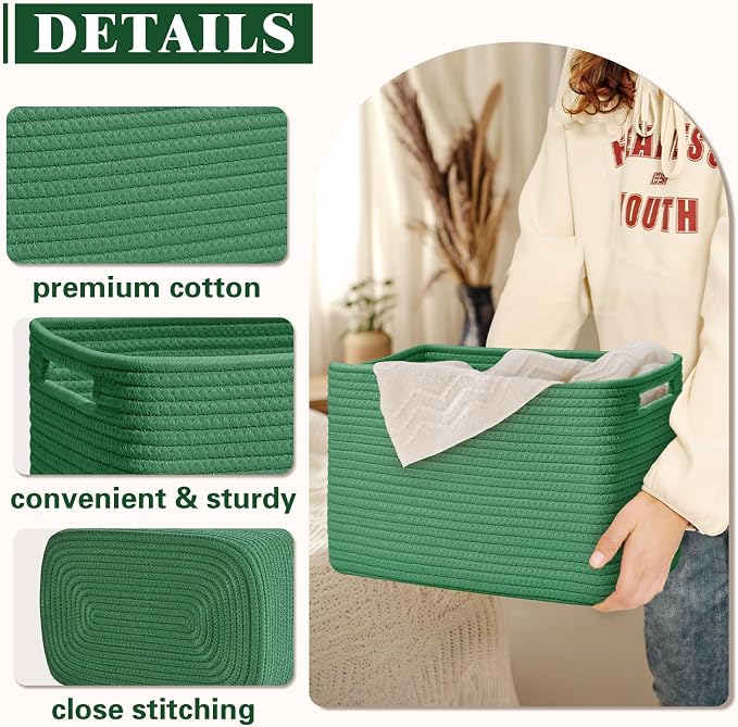 Storage Baskets for Organizing, 4 Pack Storage Baskets for Shelves, Woven - Image 5