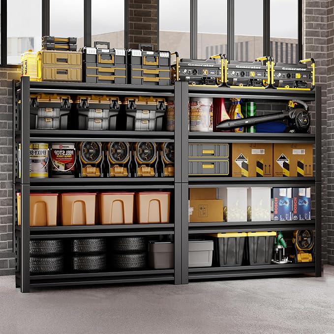 Dyoung 47.2" W Garage Storage Shelves Adjustable 5 Tier Metal Shelves Heavy - Image 2