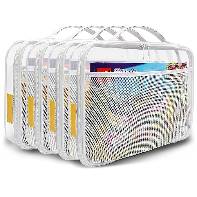 holay 4 Packs PVC Zippered Blocks Set, Board game Storage Organizer Case by OrganizeYourLifeWithholay