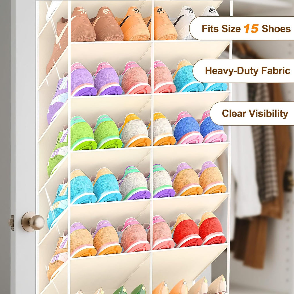 20-30 Pairs Over the Door Shoe Organizer, 10-Tier Door Shoes Rack