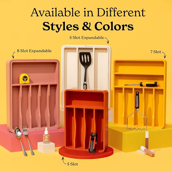 SMIRLY Silverware Drawer Organizer – Bamboo Kitchen Drawer Organizer, - Image 5