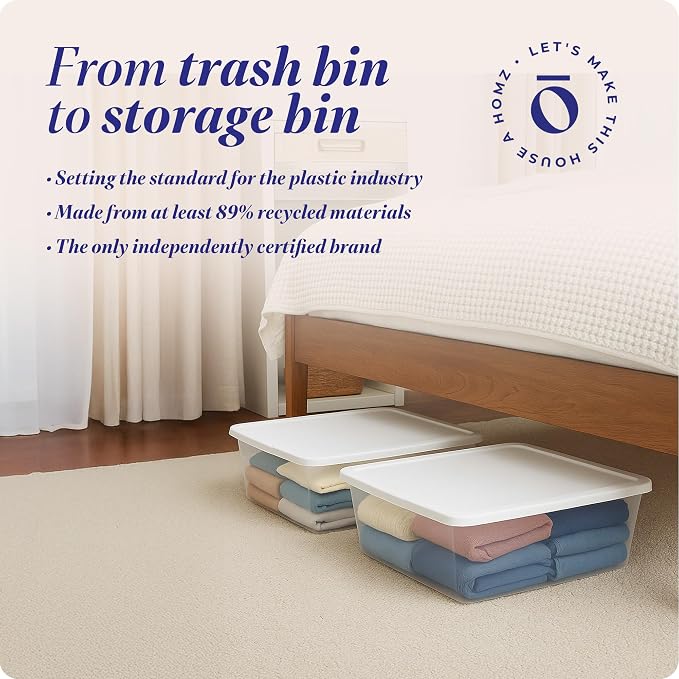 HOMZ 4-Pack Snaplock, Small Clear Plastic Storage Organizer Bins w/Lids - Image 7