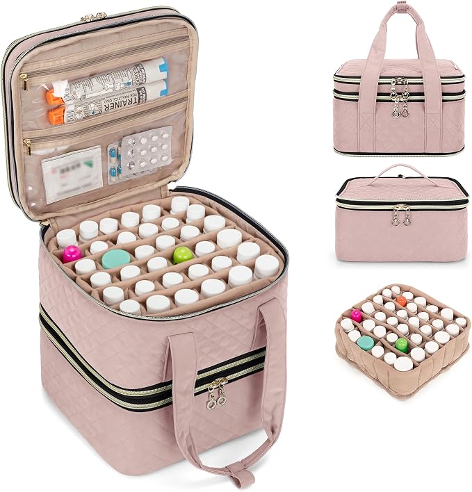 Yarwo Pill Bottle Organizer Storage Bag, 3 Layers Medicine Travel Case Empty by Yarwo