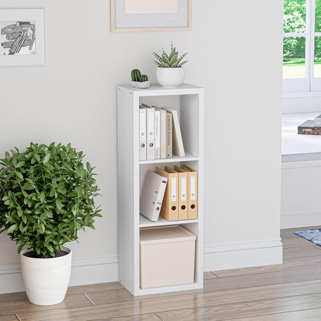 Cube Storage Organizer Bookcase, 3 Tier Decorative 11 inch Open Back
