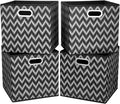 i BKGOO Cloth Storage Bins Set of 4 Thick Fabric Drawers Foldable Cubes Basket by iBKGOO