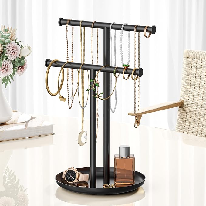Necklace Rack Stand with Storage Tray - Image 4