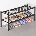 Smiry Bamboo Shoe Rack for Closet, 2 Tier Long Wooden Stackable Shoe Organizer by Smiry
