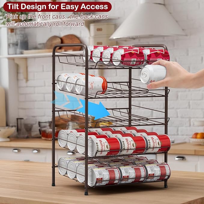 Vrisa Can Rack Organizer 5 Tier Cans Storage Organizer - Image 4