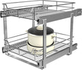 2-Tier Pull Out Cabinet Organizer, Pull Out Shelves and Drawer by JOWBOOW