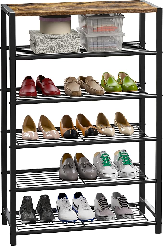 Yusong Shoe Rack Organizer, 6 Tier Industrial Shoe Storage Shelf, Narrow Sturdy by Yusong