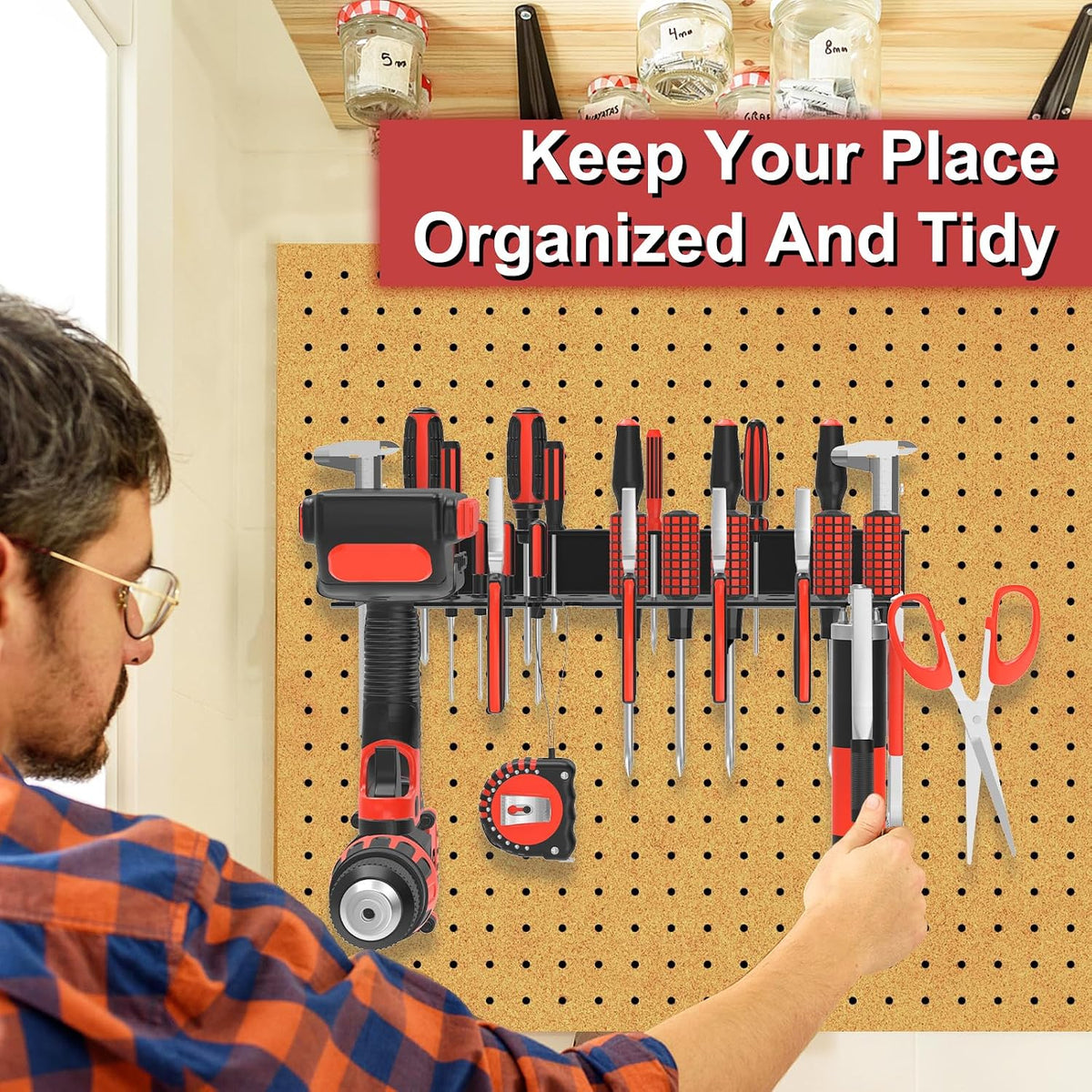 Metal Screwdriver Organizer, Wall Mount Plier Organizer Hammer Holder