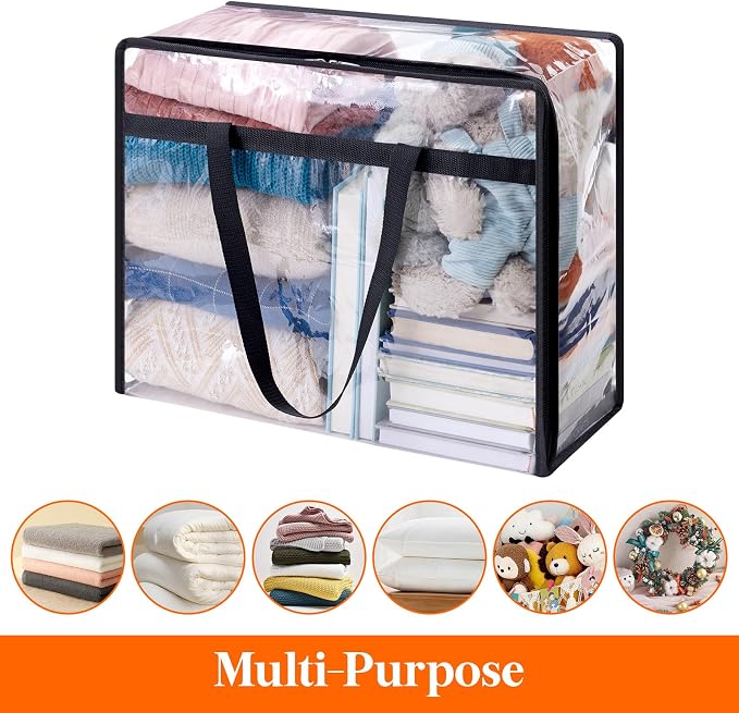 Lifewit 8 Pack Clear Clothes Storage Bags, 40L Plastic Blanket Storage Bag - Image 5